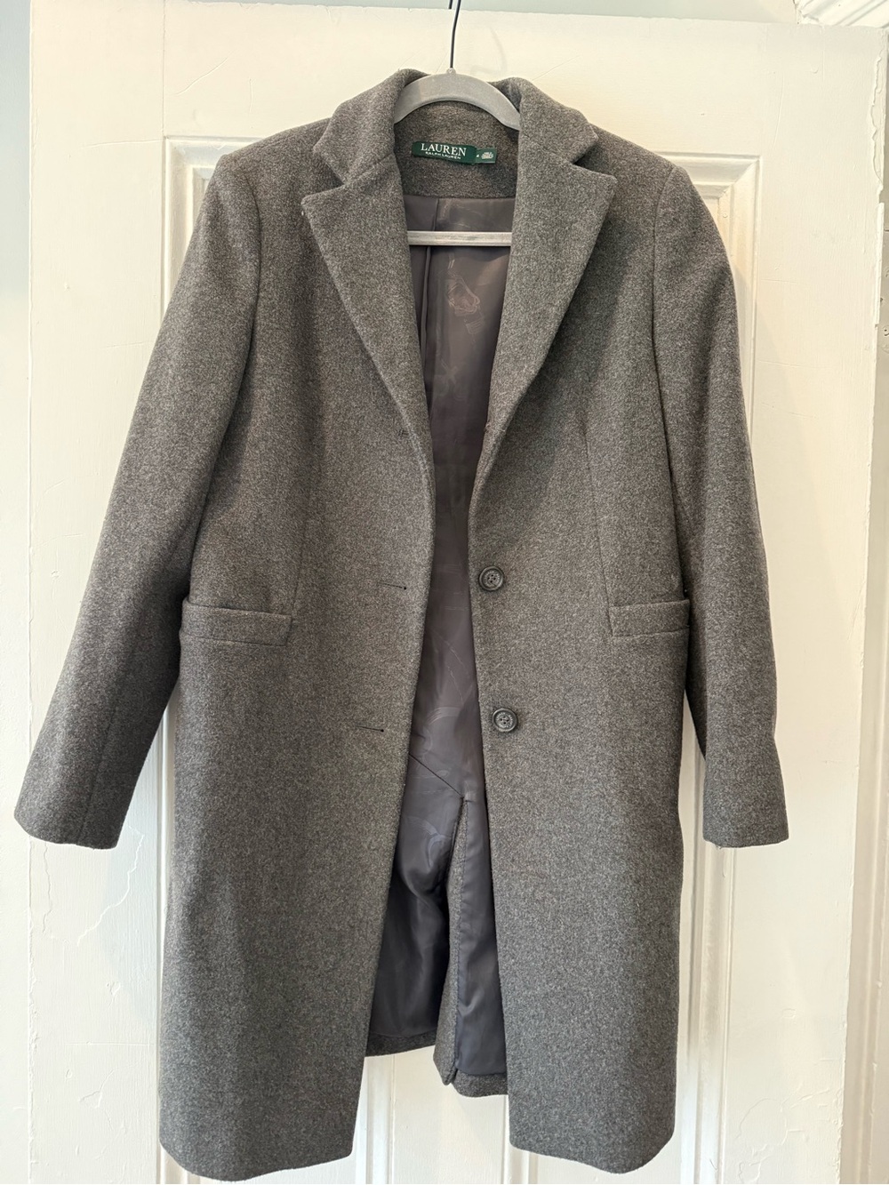 Ralph Lauren Women’s Gray Wool Blend Pea Coat